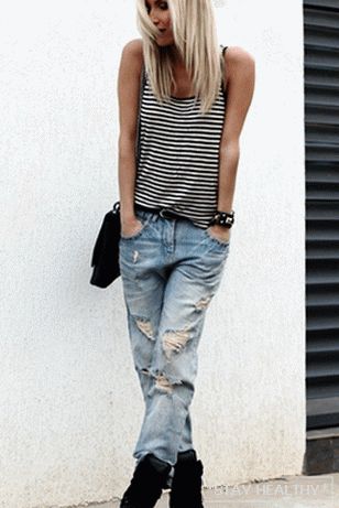 What to wear with ripped jeans? We make fashion�"bow"