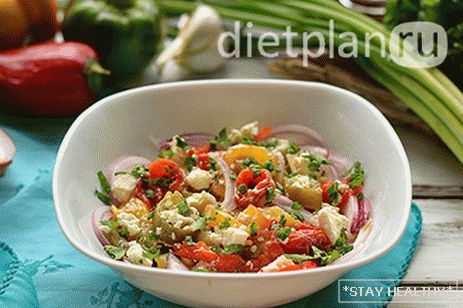 Салат с фетой и перцами