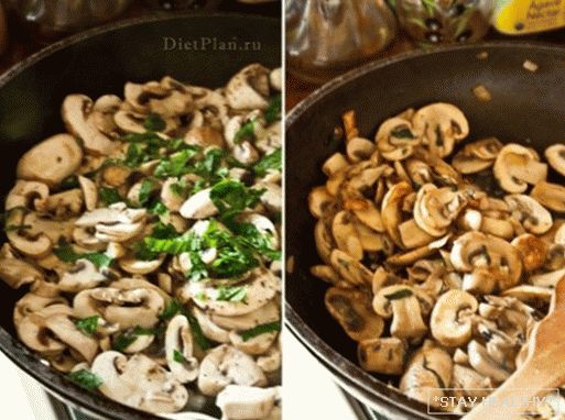 Mushroom cream soup with basil