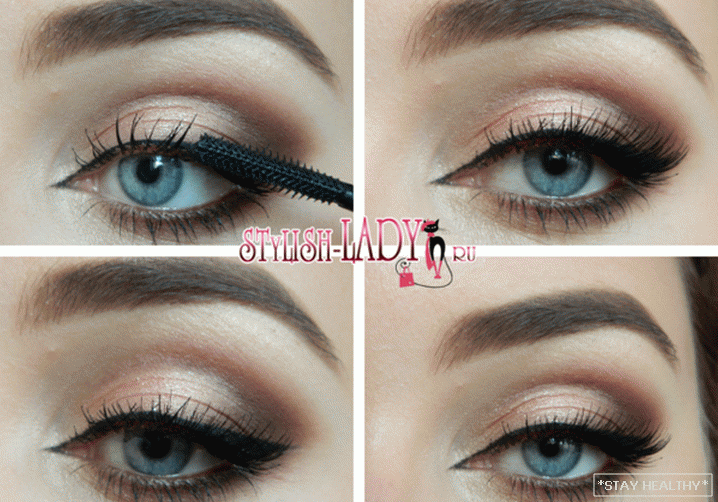 Casual makeup with brown shadows фото