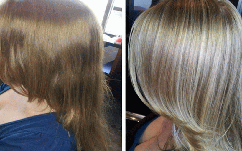 hair coloring before and after photos