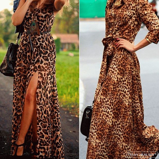 с чем носить платье с леопардовым print в пол, фото