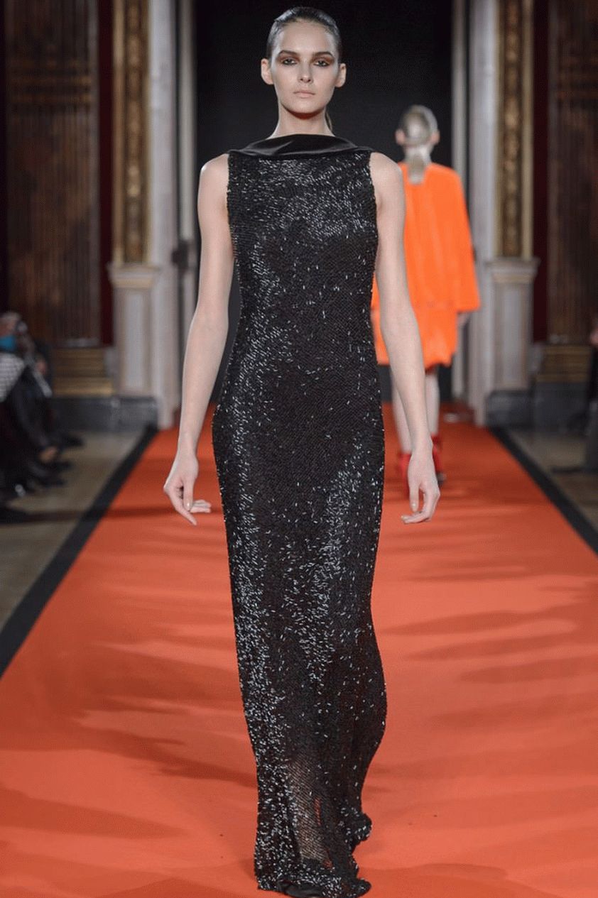 stylish evening dress on the floor