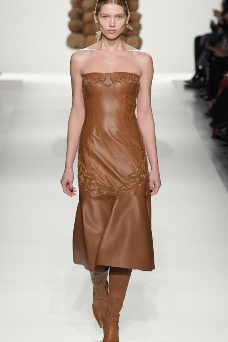 dress midi leather length