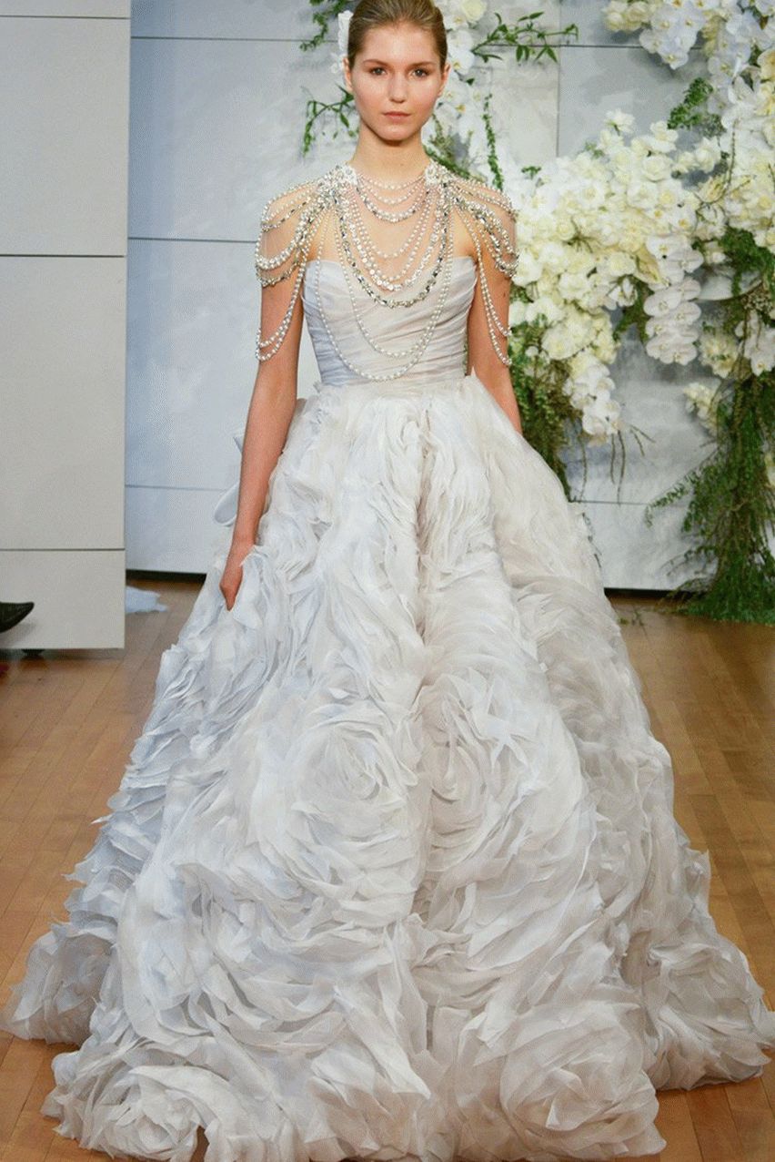 stylish wedding dress with a full skirt