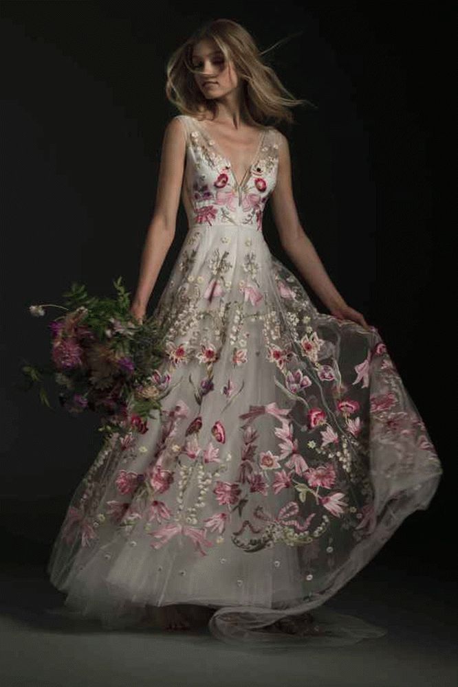 floral wedding dress