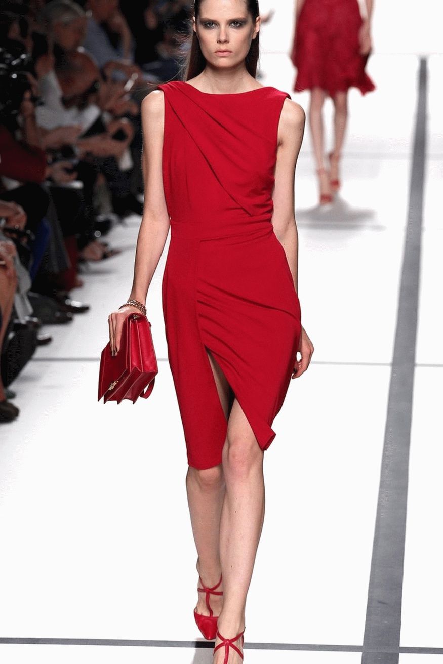 stylish red cocktail dress
