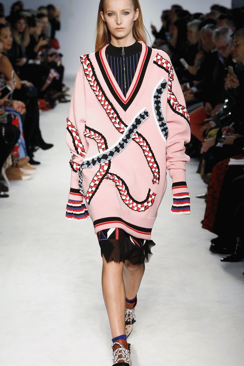 oversized trendy dress with a turtleneck