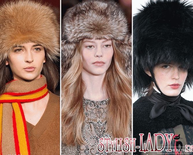 модные меховые шапки осень - зима 2015 - 2016, фото