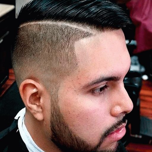 Men's hairstyle with shaved sides