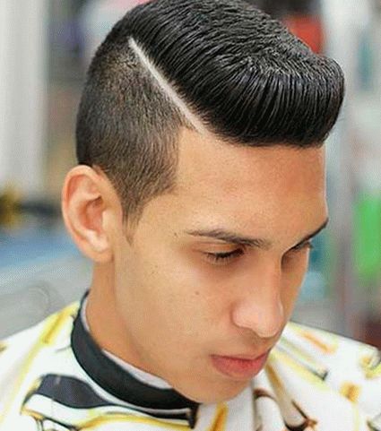 Men's hairstyle pompadour