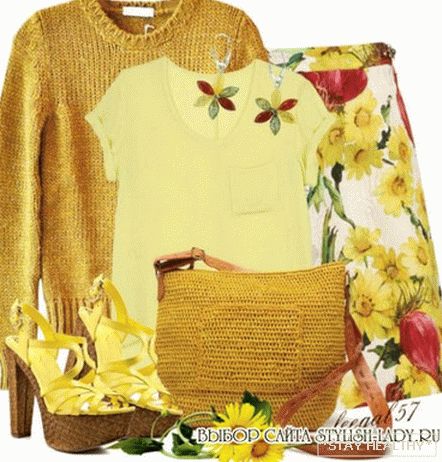 What to wear yellow свитер, фото