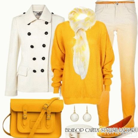 What to wear yellow свитер, фото