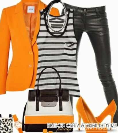 What to wear with orange жакет, фото