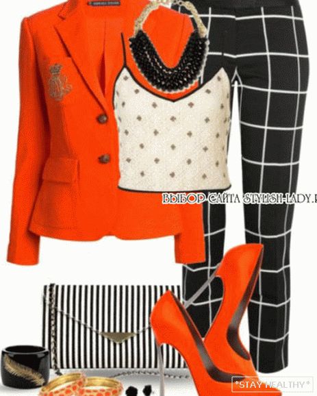 What to wear with orange shoes, photo