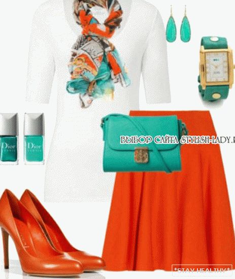What to wear with orange shoes, photo