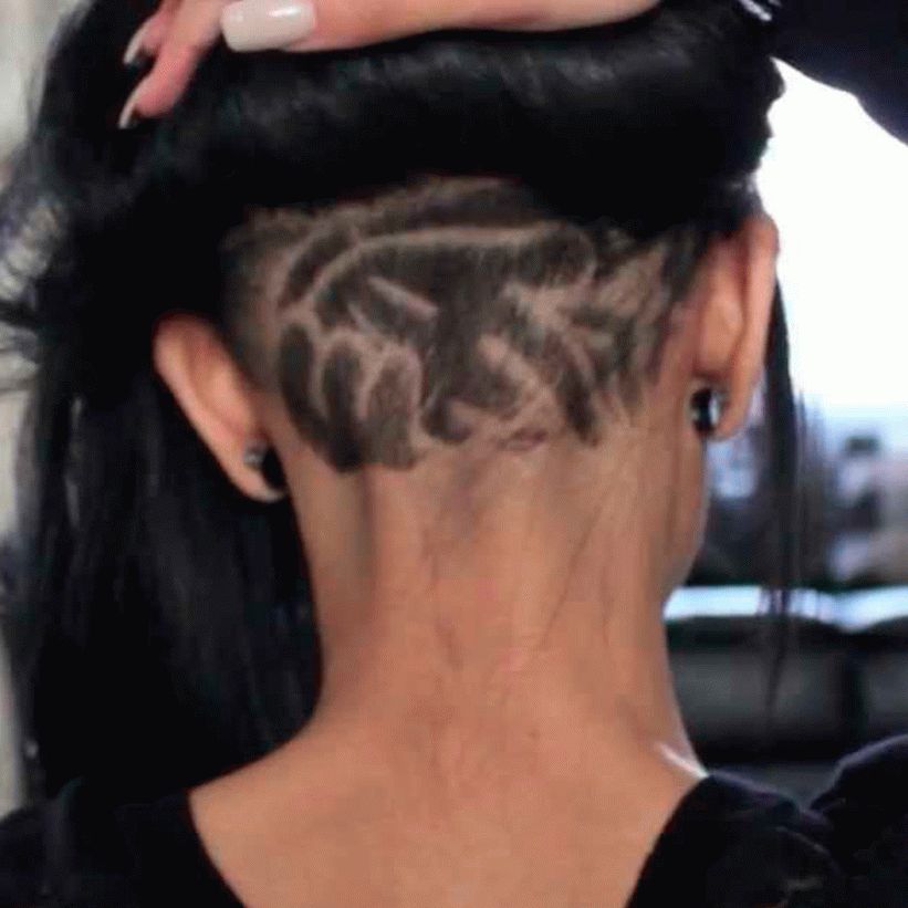 Women's hairstyles with a shaved nape