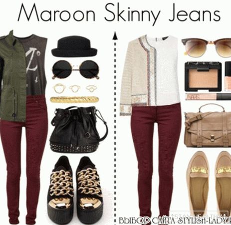 What to wear maroon jeans?