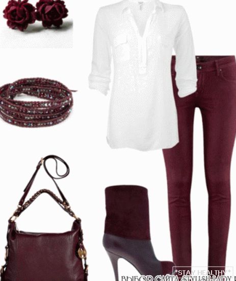 What to wear maroon jeans?