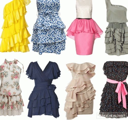 платья с воланами. фото