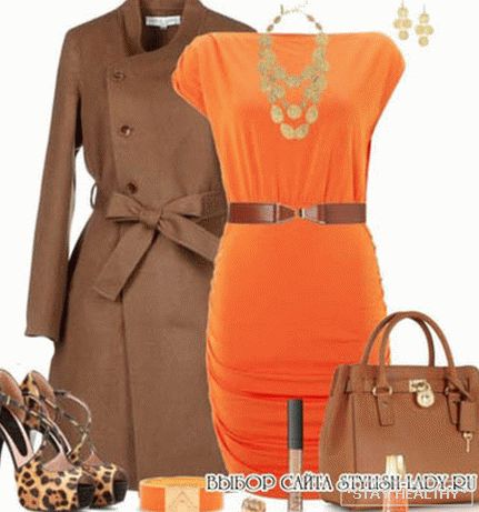 What to wear with an orange dress, фото